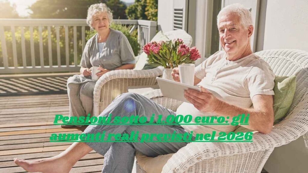 Pensioni sotto i 1.000 euro: gli aumenti reali previsti nel 2026