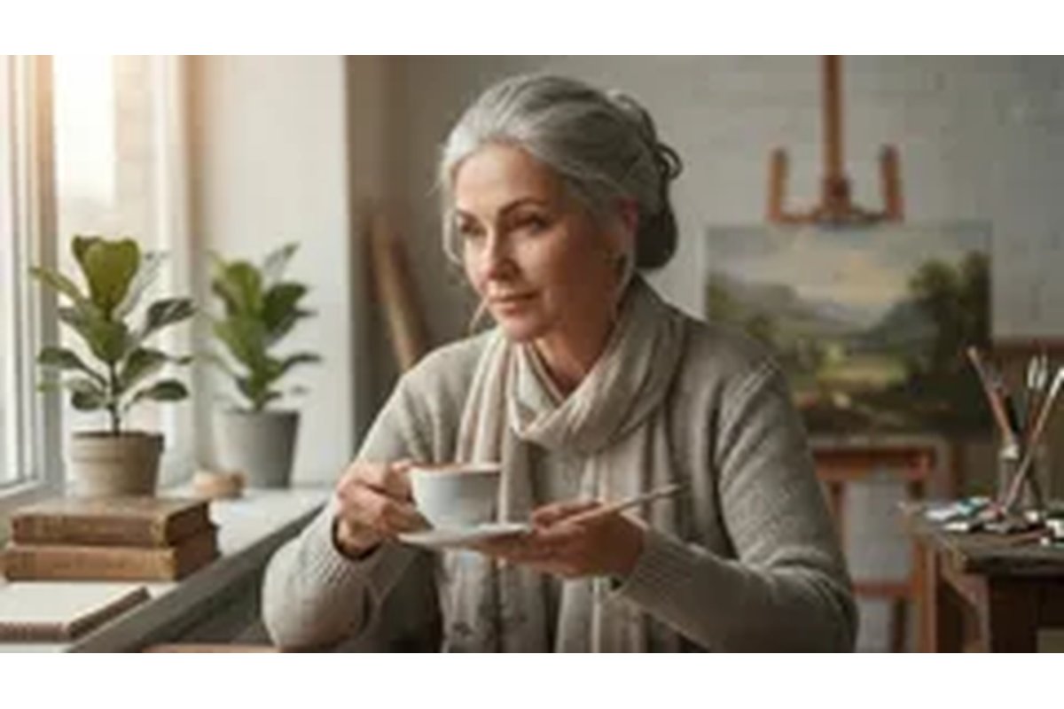 Gambe di una persona anziana che cammina lentamente su un sentiero.